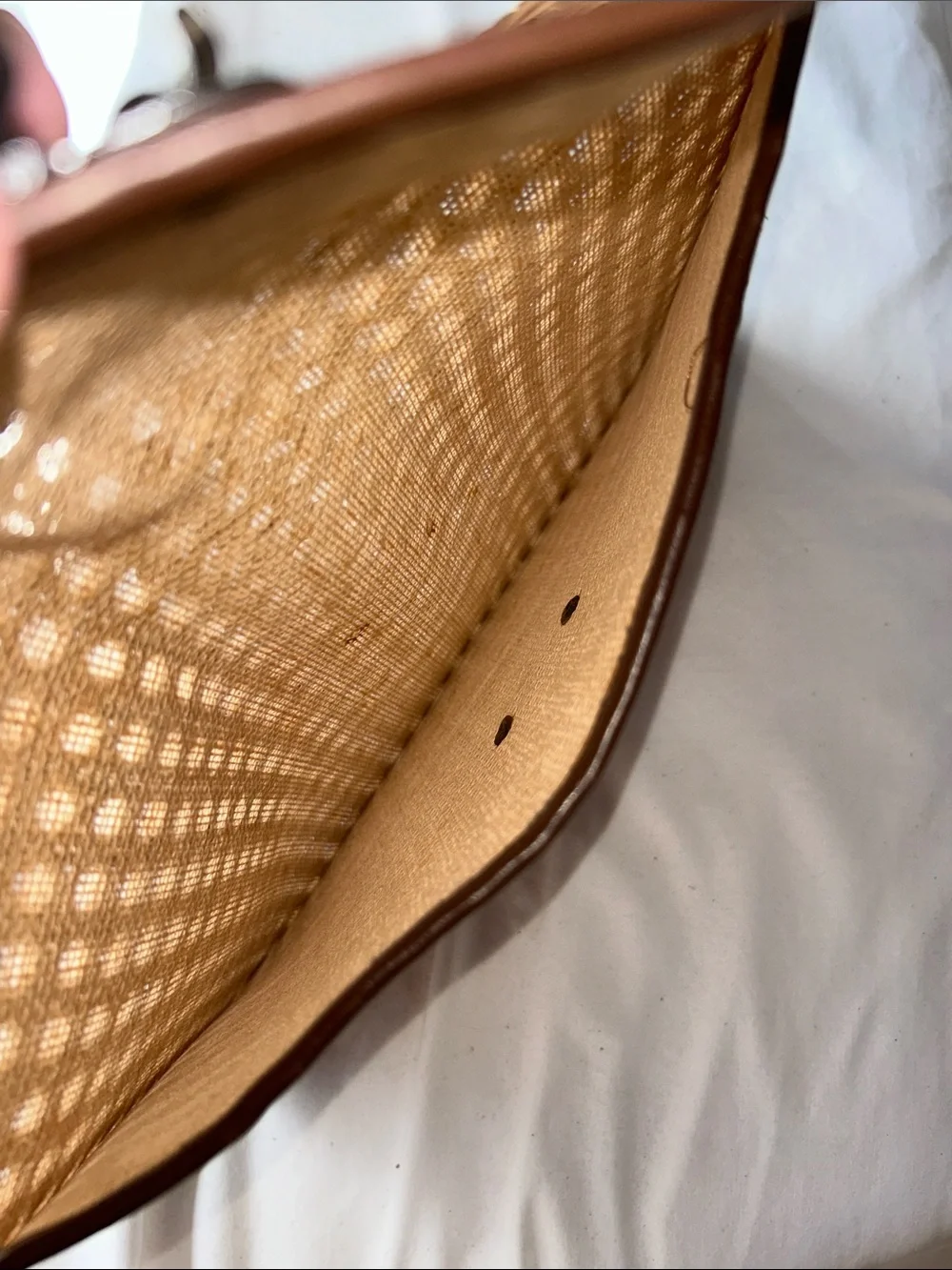 Woven Rattan Briefcase Clutch in Natural Brown